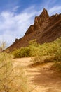 Aharhar Canyon. Tadrart mountains. Sahara Algerian Desert. Illizi Province, Djanet, Algeria, Africa Royalty Free Stock Photo