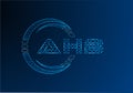 AHB low poly letter logo vector design. Royalty Free Stock Photo