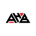 AHB triangle letter logo design with triangle shape. AHB triangle logo design monogram. AHB triangle vector logo template with red Royalty Free Stock Photo