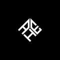 AHE letter logo design on black background. AHE creative initials letter logo concept. AHE letter design Royalty Free Stock Photo