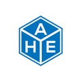AHE letter logo design on black background. AHE creative initials letter logo concept. AHE letter design Royalty Free Stock Photo