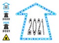 2021 Ahead Arrow Icon Mosaic with Coronavirus Elements