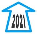 2021 Ahead Arrow Raster Flat Icon