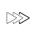 Black line icon for Ahead, afore and antecedently