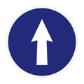 Ahead Only , one way traffic sign , Drive Straight, eps. Royalty Free Stock Photo