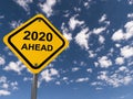 2020 ahead traffic sign Royalty Free Stock Photo