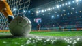 ? player preparing to take a penalty kick into the opponent\'s goal, AI generated Royalty Free Stock Photo