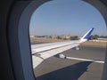 Ahemdabad airport from aeroplane window Royalty Free Stock Photo