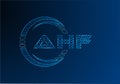 AHF low poly letter logo vector design. Royalty Free Stock Photo