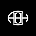 AHH abstract monogram circle logo design on black background. AHH Unique creative initials letter logo Royalty Free Stock Photo