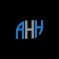AHH letter logo design on black background.AHH creative initials letter logo concept.AHH letter design Royalty Free Stock Photo