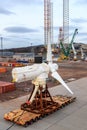 AHH Ã¢â¬â¢s 1.5MW tidal turbine being installed at Nigg to capture green energy from ocean currents Royalty Free Stock Photo