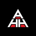 AHH triangle letter logo design with triangle shape. AHH triangle logo design monogram. AHH triangle vector logo template with red Royalty Free Stock Photo