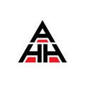 AHH triangle letter logo design with triangle shape. AHH triangle logo design monogram. AHH triangle vector logo template with red Royalty Free Stock Photo