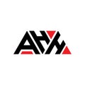 AHH triangle letter logo design with triangle shape. AHH triangle logo design monogram. AHH triangle vector logo template with red Royalty Free Stock Photo