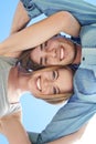 Ahhhhh, young love. A young couple enjoying a beautiful day outdoors together. Royalty Free Stock Photo