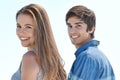 Ahhhhh, young love. A young couple enjoying a beautiful day together in the outdoors. Royalty Free Stock Photo