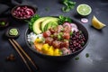 Ahi tuna poke bowl meal AI generated