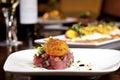 Ahi Tuna Tartare with Deep Fried Soft Boiled Egg