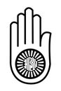 Ahimsa symbol icon with a white background