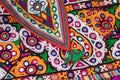 ahir tribe traditional and multi colors homemade embroidery arts close up, embroidery background and texture beautiful view,