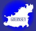 Guernsey Outline Silhouette Map In White