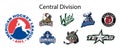 AHL season 2022-23. Western Conference, Central Division. Chicago Wolves, Grand Rapids Griffins, Iowa Wild, Manitoba Moose,