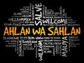 Ahlan Wa Sahlan Welcome in Arabic word cloud