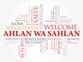 Ahlan Wa Sahlan (Welcome in Arabic) word cloud