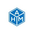 AHM letter logo design on black background. AHM creative initials letter logo concept. AHM letter design Royalty Free Stock Photo