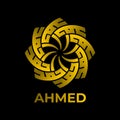 Ahmed Arabic Name Vector Logo