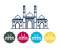 Ahmedabad City - Jhulta Minara Sidi Bashir Mosque - Icon Illustration