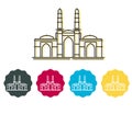 Ahmedabad City - Jhulta Minara Sidi Bashir Mosque - Icon Illustration