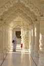 AHMEDABAD, GUJARAT, INDIA - DECEMBER 21, 2013: A woman walking in a jain temple