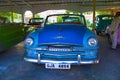 AHMEDABAD, GUJARAT, INDIA - June 2017, Close-up of the front of Plymouth Year 1954, USA. Auto world vintage car museum, Ahmedaba