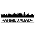 Ahmedabad India Asia Icon Vector Art Design Skyline Night Flat Shadow