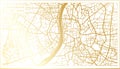 Ahmedabad India City Map in Retro Style in Golden Color. Outline Map