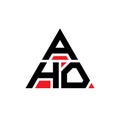 AHO triangle letter logo design with triangle shape. AHO triangle logo design monogram. AHO triangle vector logo template with red Royalty Free Stock Photo