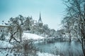 Ahorn castle in snow