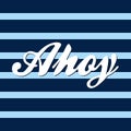 Ahoy navy blue background vector