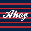 Ahoy navy red vector background Royalty Free Stock Photo