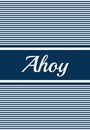 Ahoy text design with stripes