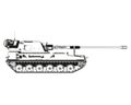 AHS Krab in abstract. Polish self-propelled artillery. Polish weapons. Poland army. Military armored vehicle