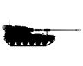 AHS Krab silhouette. Polish self-propelled artillery. Polish weapons. Poland army. Military armored vehicle Royalty Free Stock Photo