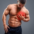 Ahtletic muscle man Heart pain Royalty Free Stock Photo