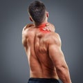 Ahtletic muscle man pain Royalty Free Stock Photo