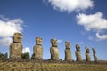 Ahu Akivi Moai, Easter Island, Chile. Royalty Free Stock Photo