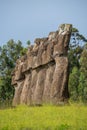 Ahu Akivi in Rapa Nui (or Easter Island) in the ValparaÃÂ­so Region of Chile Royalty Free Stock Photo