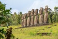 Ahu Akivi in Rapa Nui (or Easter Island) in the ValparaÃÂ­so Region of Chile Royalty Free Stock Photo