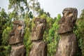 Ahu Akivi  in Rapa Nui or Easter Island in the ValparaÃÂ­so Region of Chile Royalty Free Stock Photo